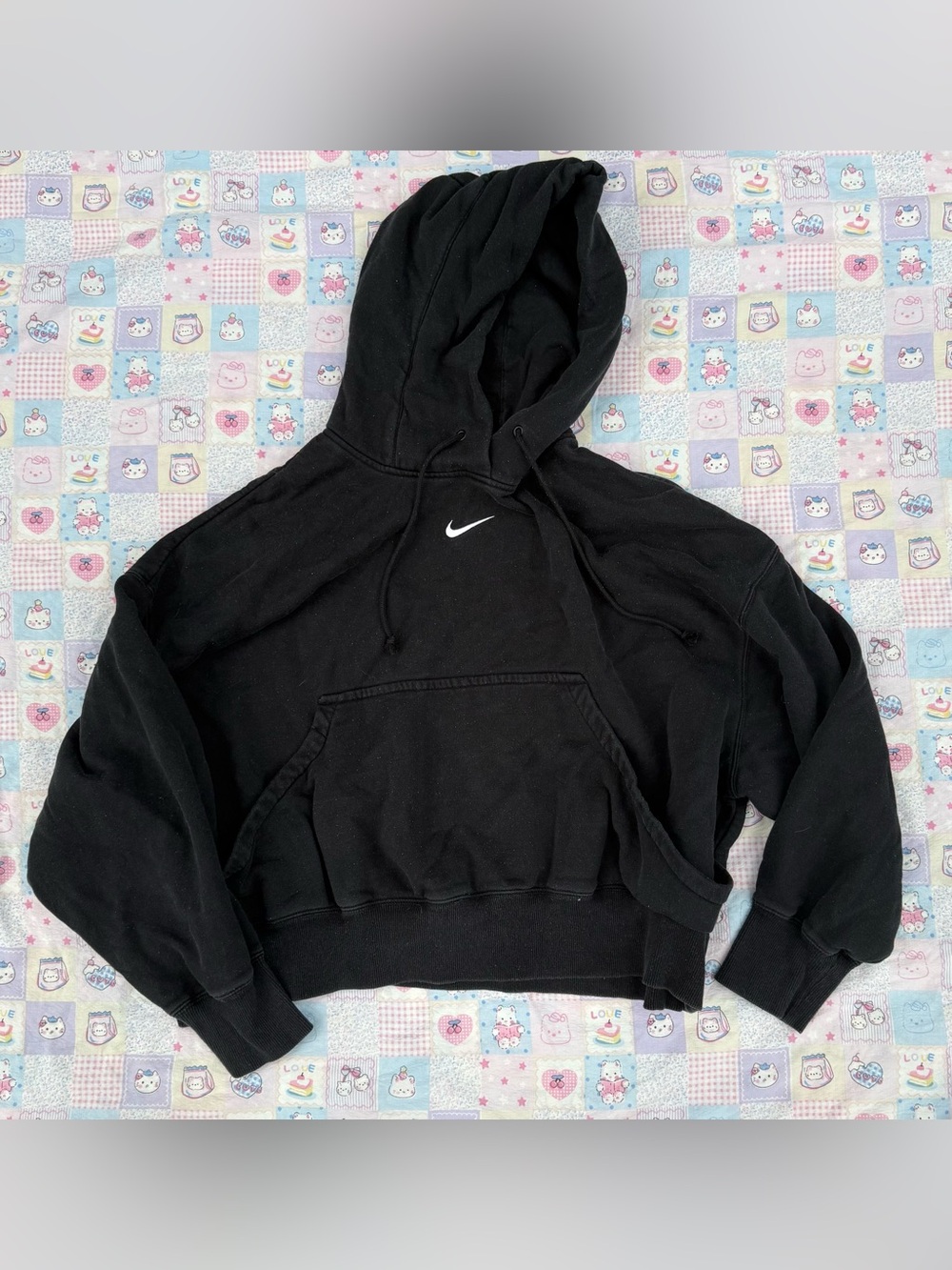 Nike Black womens cropped hoodie